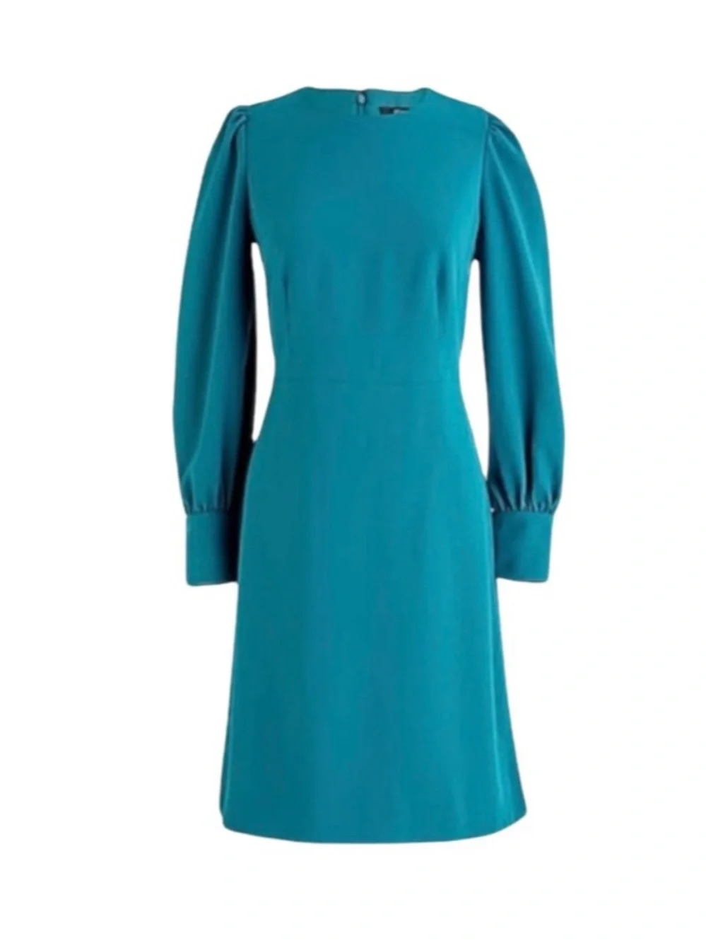 J. Crew sz 4 Tall 4T Spicy Jade Teal Long-Sleeve dress modest classic workwear